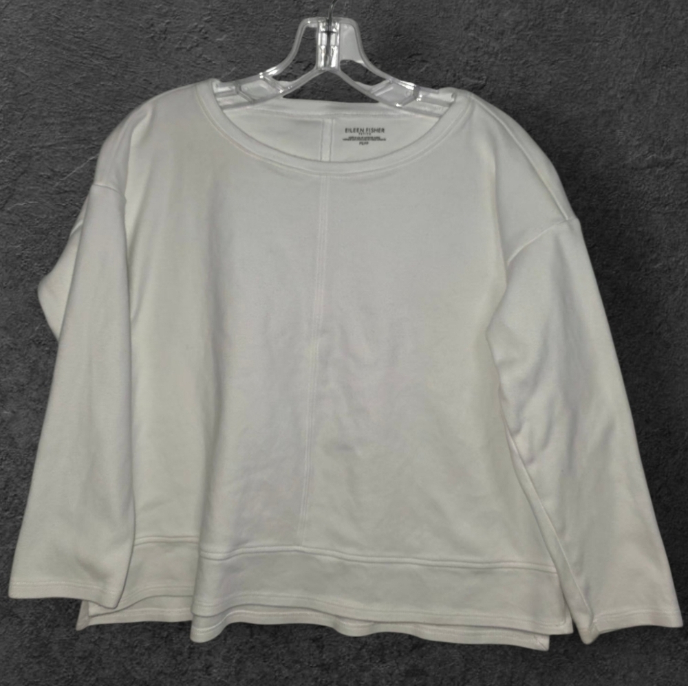 ❤️ 3 For 15 Eileen Fisher White 3/4 Sleeve T-shirt Size Petite Small